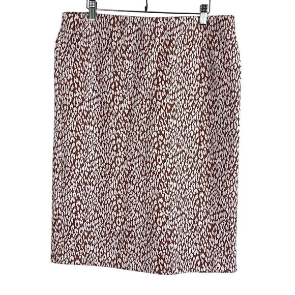 Loft Animal Print Skirt L Brown Chic Urban Dainty Euro Summer Preppy Classic 80s - Picture 1 of 9